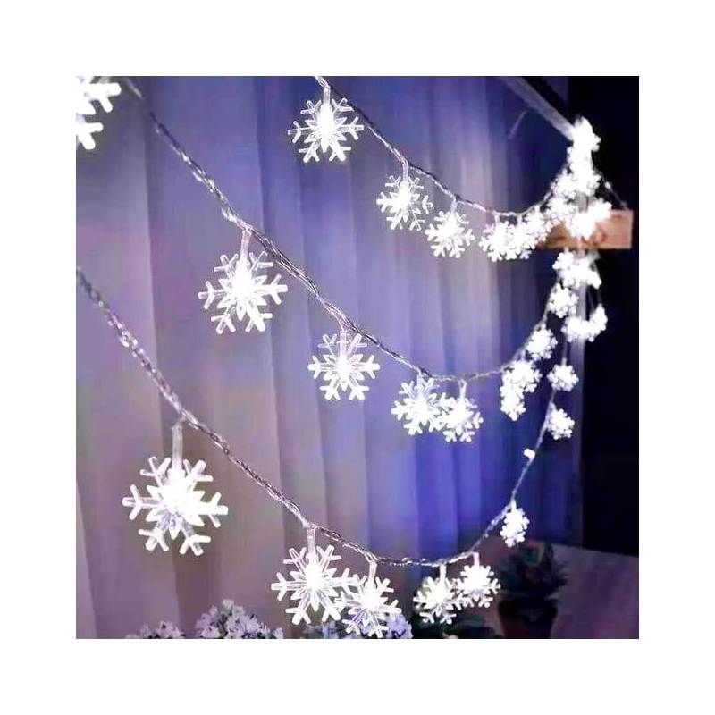 Гірлянда Білі Сніжинки 20 LED 3м (3xAA)