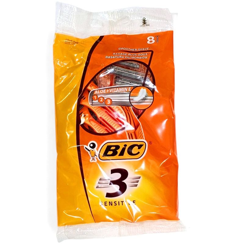 Одноразові бритви для гоління станок BIC 3 Sensitive (8шт/уп)