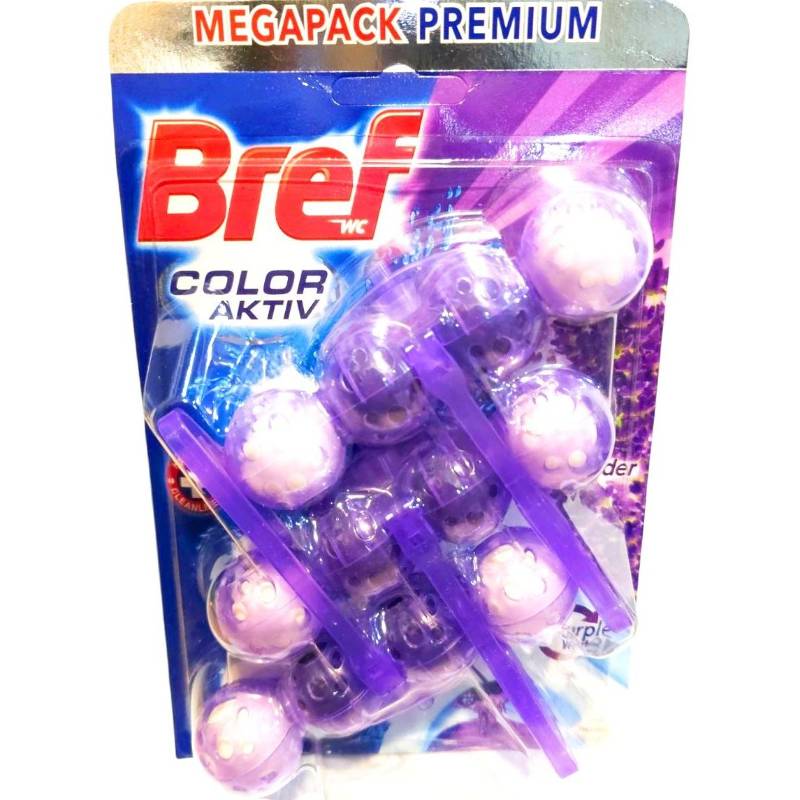 Блоки туалетні для унітазу Bref Color Activ (3шт/уп) Лаванда Кольорова вода
