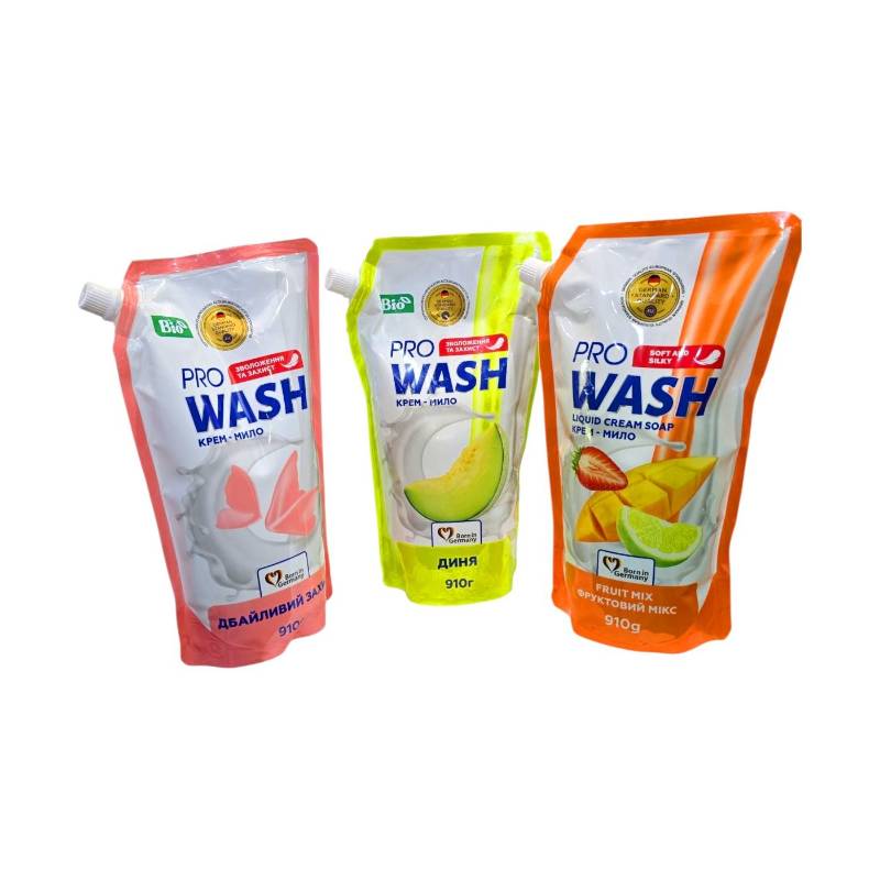 Мило рідке кремове Pro Wash 910г асортимент