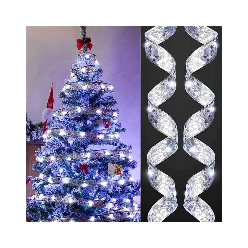 Гірлянда Біла стрічка 50 LED 5м (2xAA)