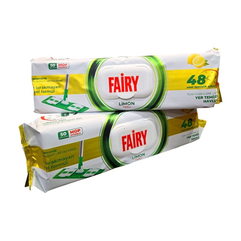 Ганчірка серветка волога для прибирання підлоги Fairy Лимон (50шт/уп)