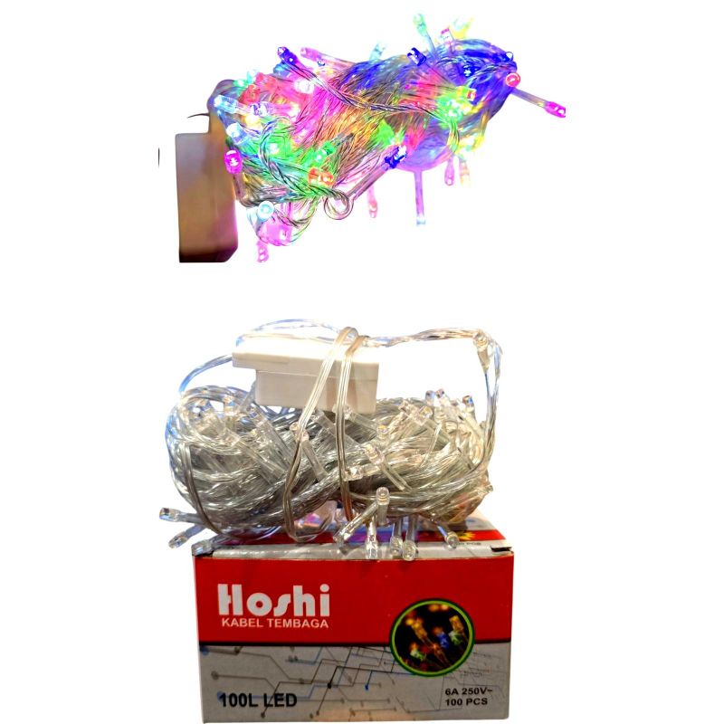 Гірлянда Білий шнур 100 LED 9м Кольорова Hoshi