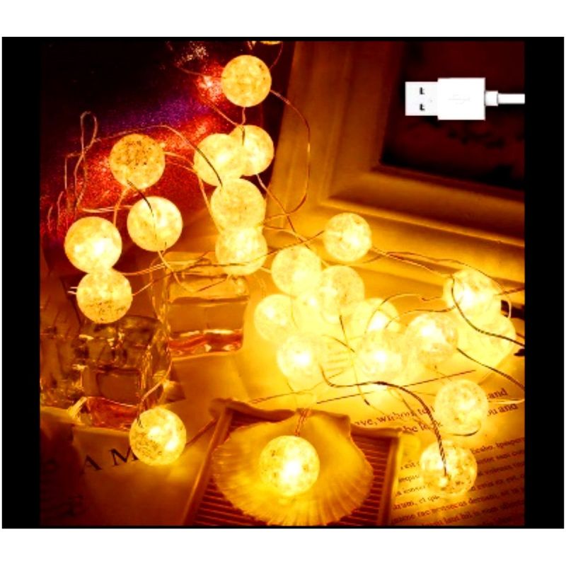 Гірлянда Кришталеві кульки 20 LED 2м USB