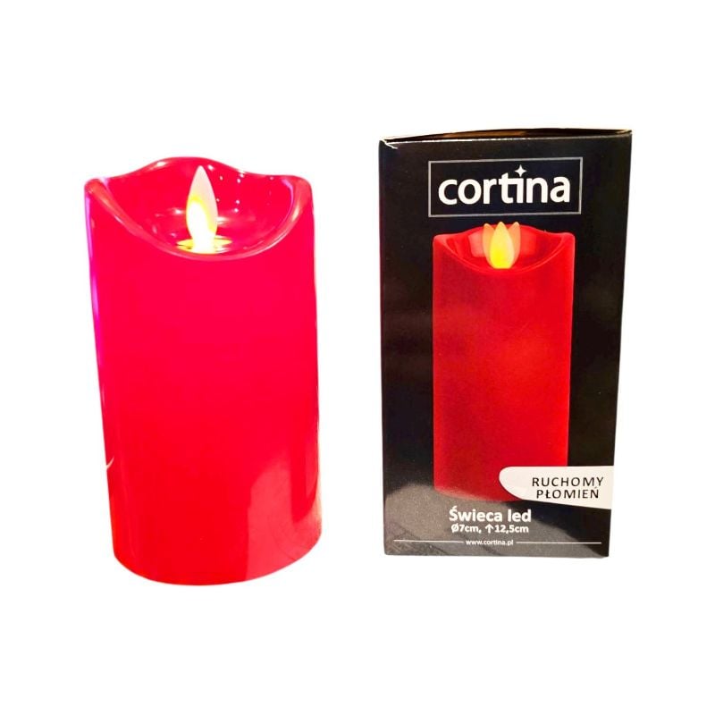 Свічка світлодіодна Cortina LED #14/23 (2xAA) Рухомий вогник Червона для лампадок