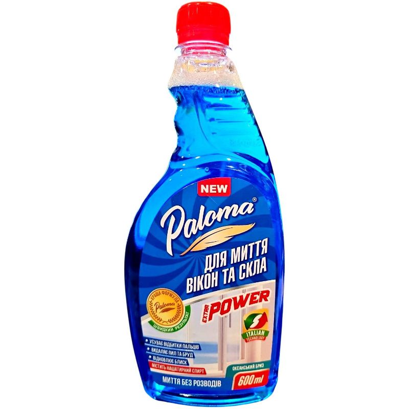 Засіб очищувач вікон та скла Paloma 600мл запас