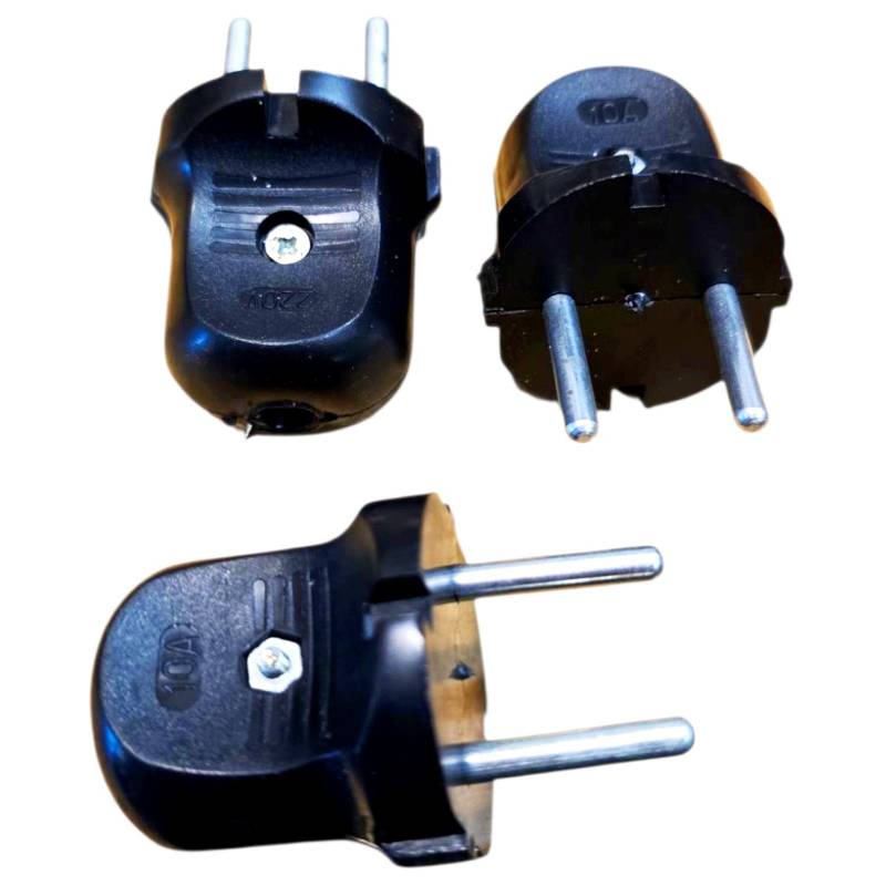 Вилка електрична штепсельна ЕМР 10A/220V чорна
