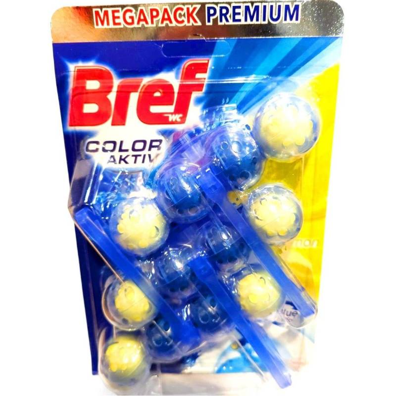 Блоки туалетні для унітазу Bref Color Activ (3шт/уп) Лимон Кольорова вода
