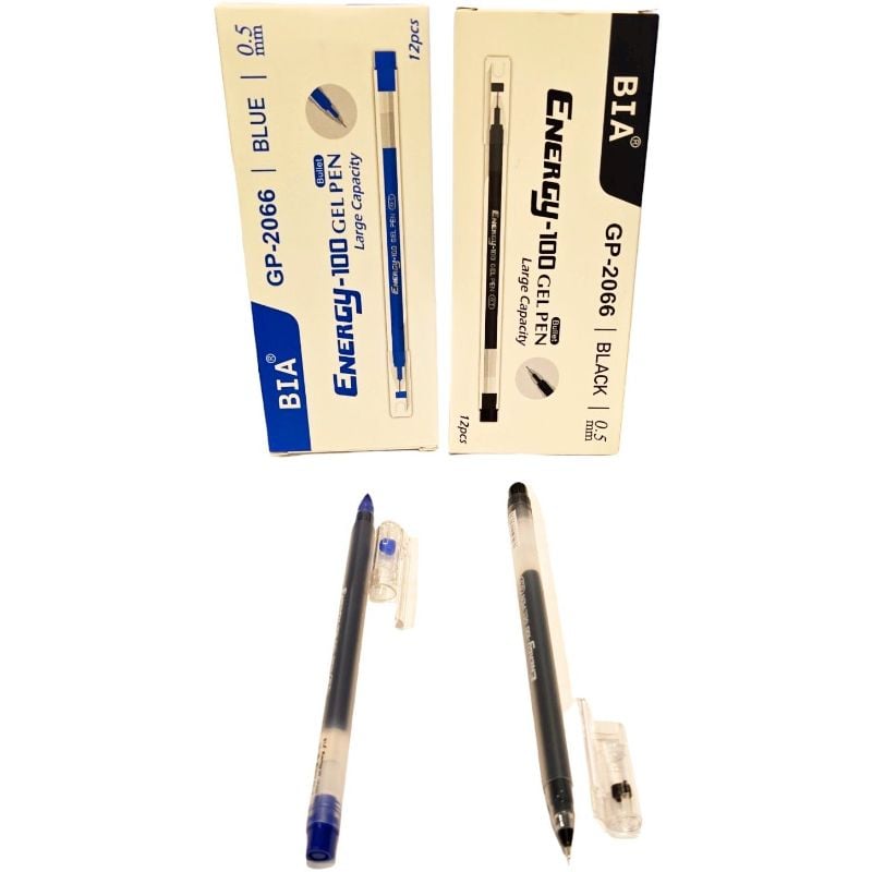 Ручка гелева ВІА #2066 синя/чорна 0,5мм (12шт/уп)