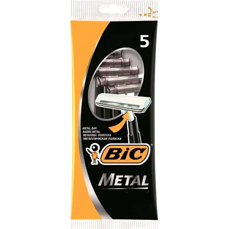 Одноразові бритви для гоління станок BIC Metal (5шт/уп)