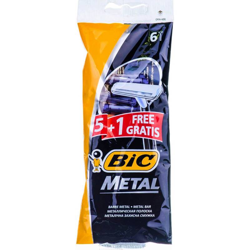 Одноразові бритви для гоління станок BIC Metal (6шт/уп)