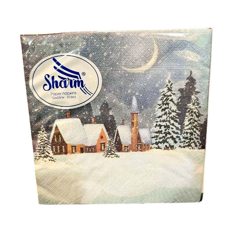 Серветки столові Sharm Новорічні #2 (33х33)см (20шт/уп) 2 шари