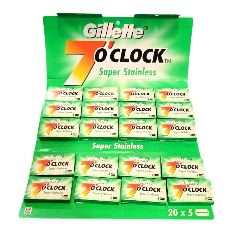 Леза класичні одноразові Gillette 7 O'clock для бритви (5шт/уп)