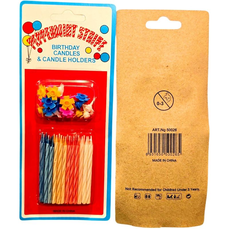 Свічка для торта (24шт/уп) святкова