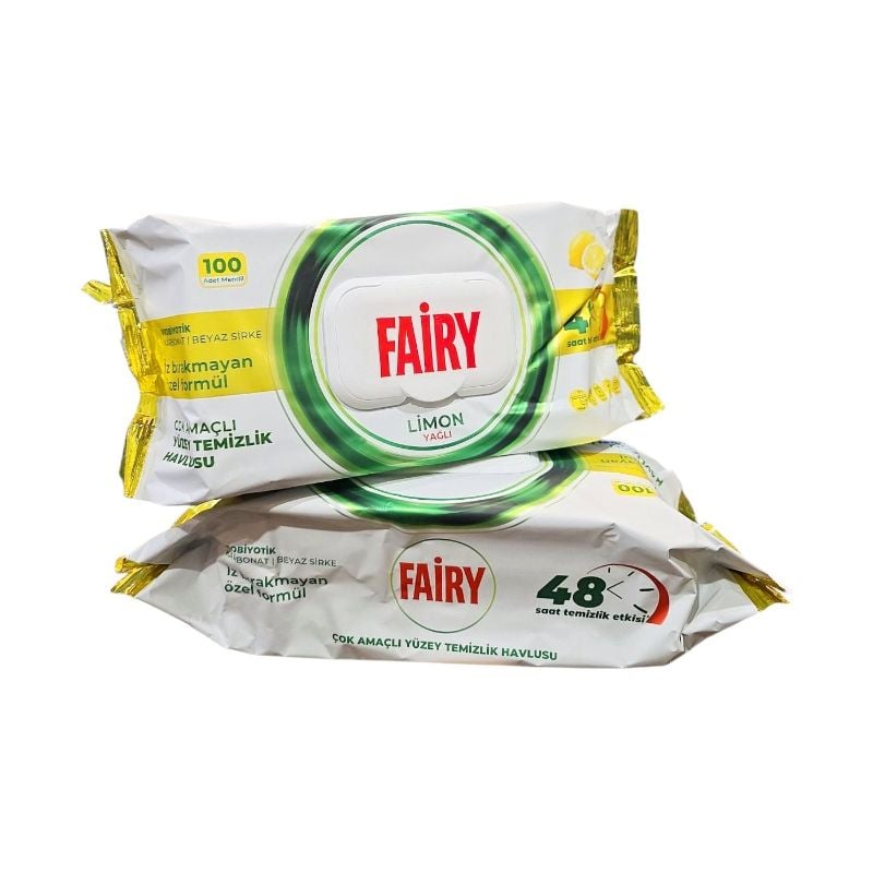 Ганчірка серветка волога для прибирання Fairy Лимон (100шт/уп)