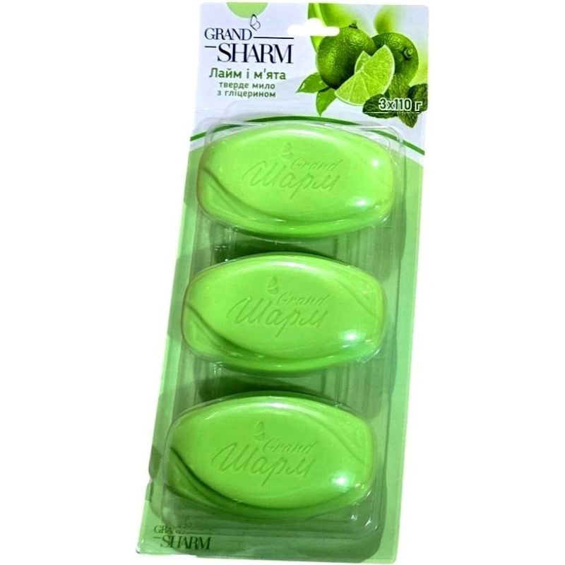 Мило кремове Sharm (3шт х 110г) планшет Лайм і М'ята