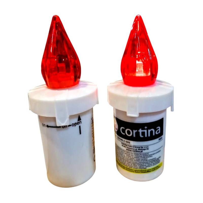 Свічка світлодіодна Cortina LED (2xAA) Червона мала для лампадок