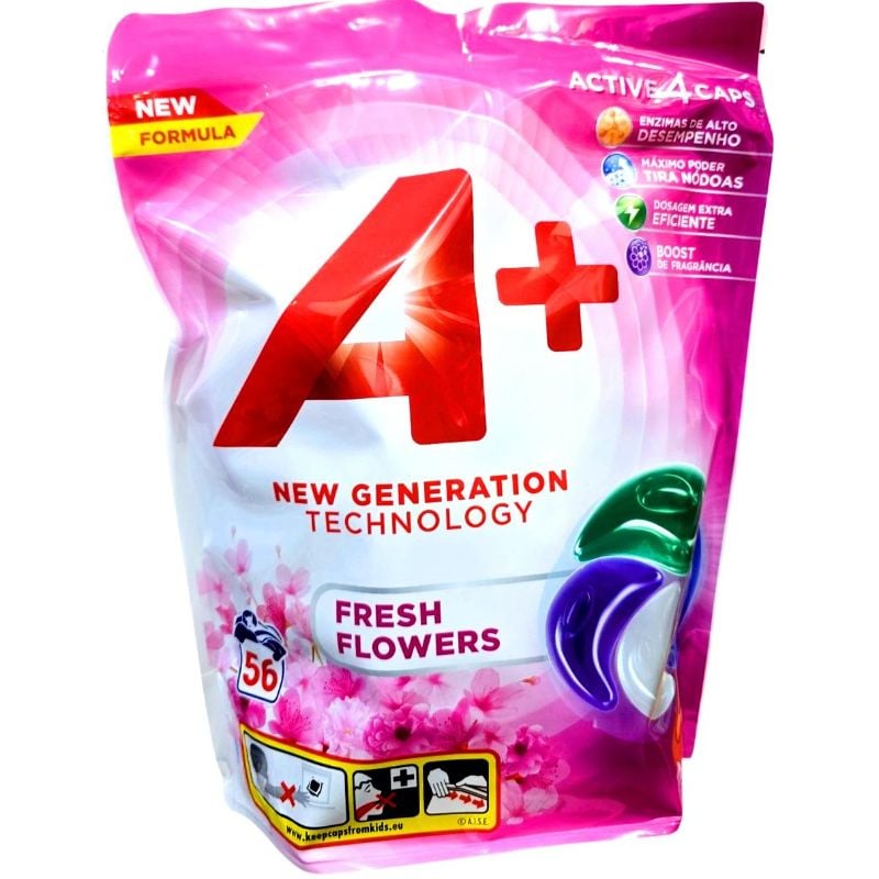 Капсули для прання А+ (56шт/уп) Свіжі квіти