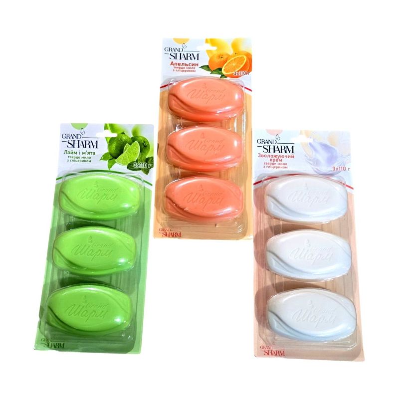 Мило кремове Sharm (3шт х 110г) планшет Лайм і М'ята