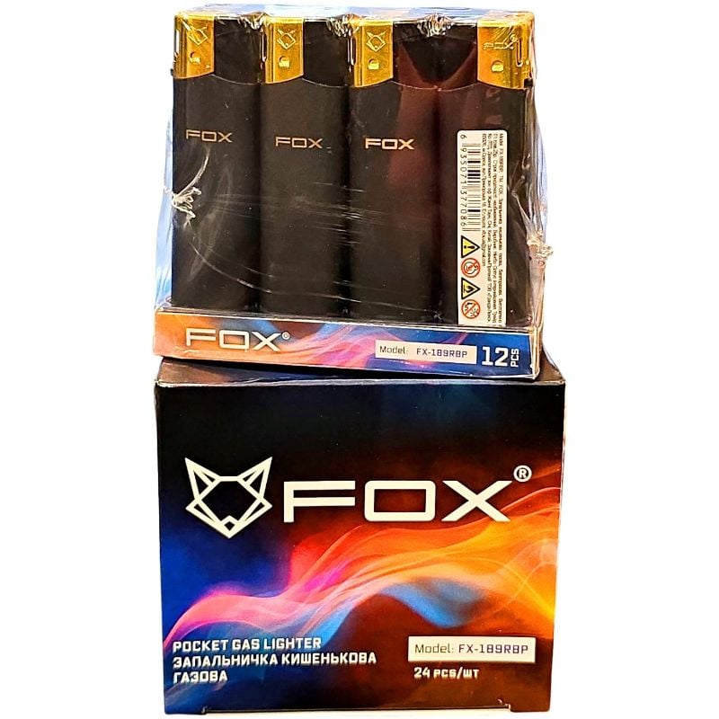 Запальничка Fox FX-189 RBP Чорна п'єзо (24шт/уп)