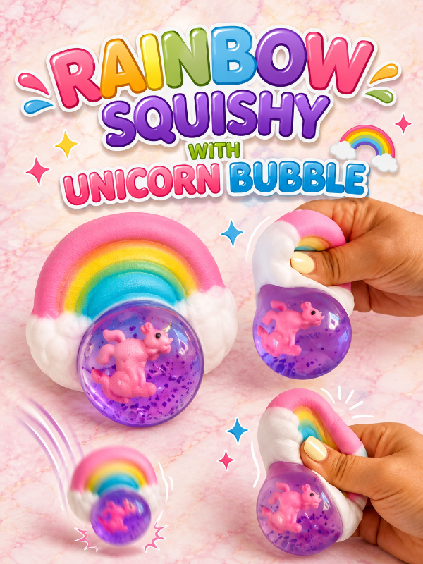 Rainbow unicorn bubble blow