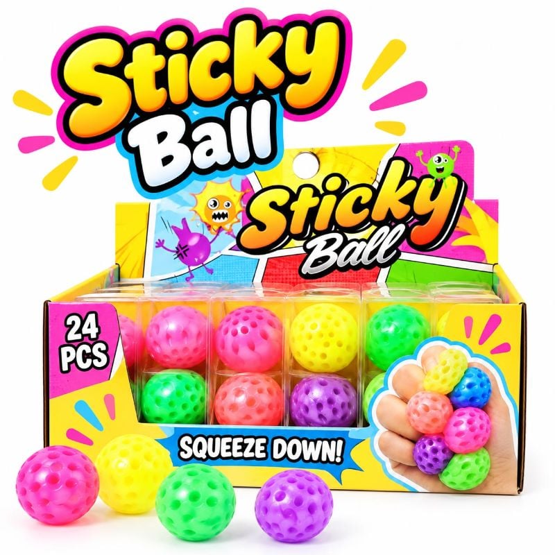 Squeeze Sticky Ball 3pcs