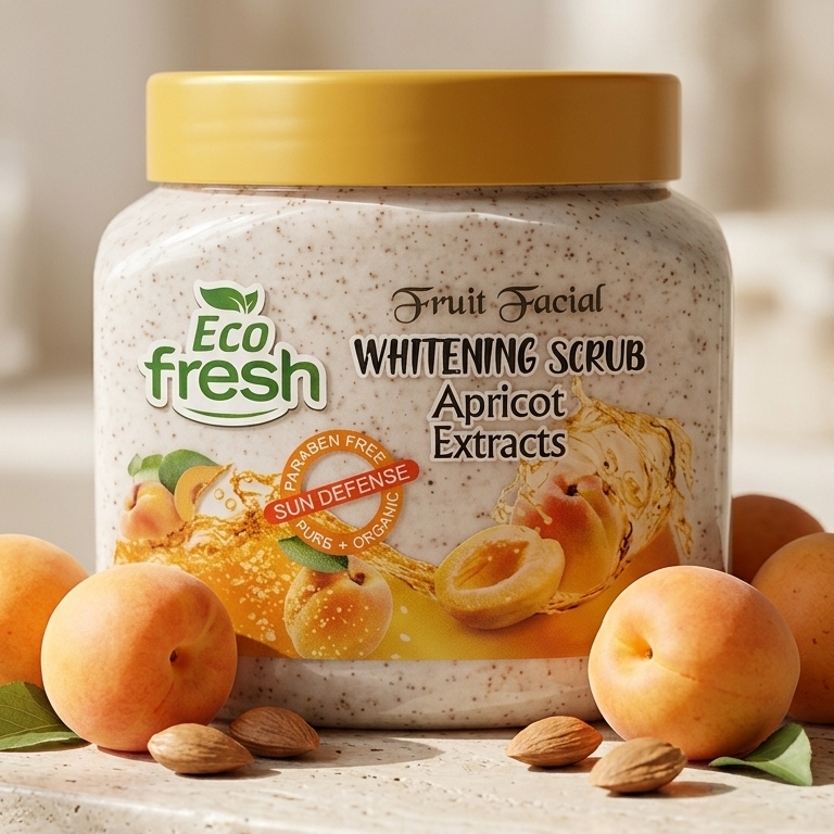 Eco Fresh Whitening Scrub 300ML – Deep Cleansing & Brightening Face and Body Scrub (Apricot