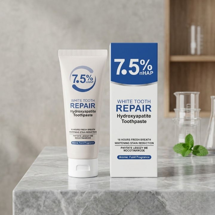 7.5% nHAP White Tooth Repair Toothpaste – Hydroxyapatite Enamel Strengthening & Whitening Formula (120g)