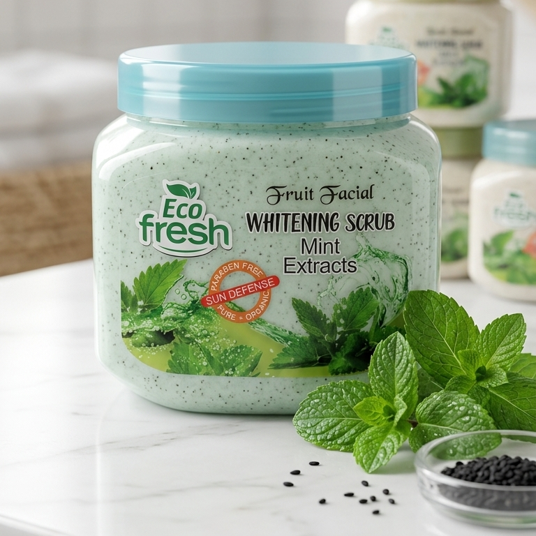 Eco Fresh Whitening Scrub 300ML – Deep Cleansing & Brightening Face and Body Scrub (Apricot