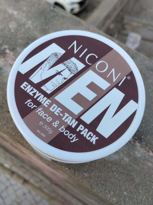 NICONI MEN Enzyme De-Tan Pack for Face & Body – Deep Cleansing & Skin Brightening Tan Removal Cream - 300g