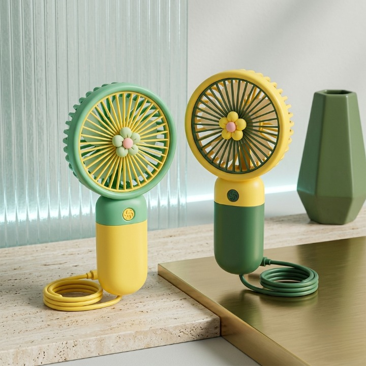 3 Speed Rechargeable Hand Fan – Mini Handy Fan For Kids
