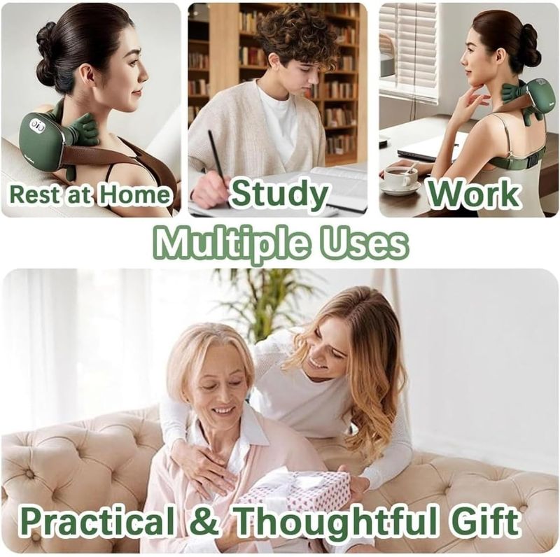 Smart Finger Pressure Neck Massager – Electric Deep Kneading Heated Back & Shoulder Massager