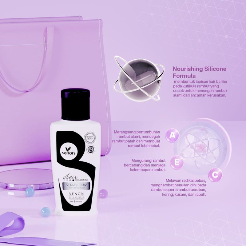 VENON Combo 2 2in1 Serum + Vitamin Rambut E, A, C Radiant