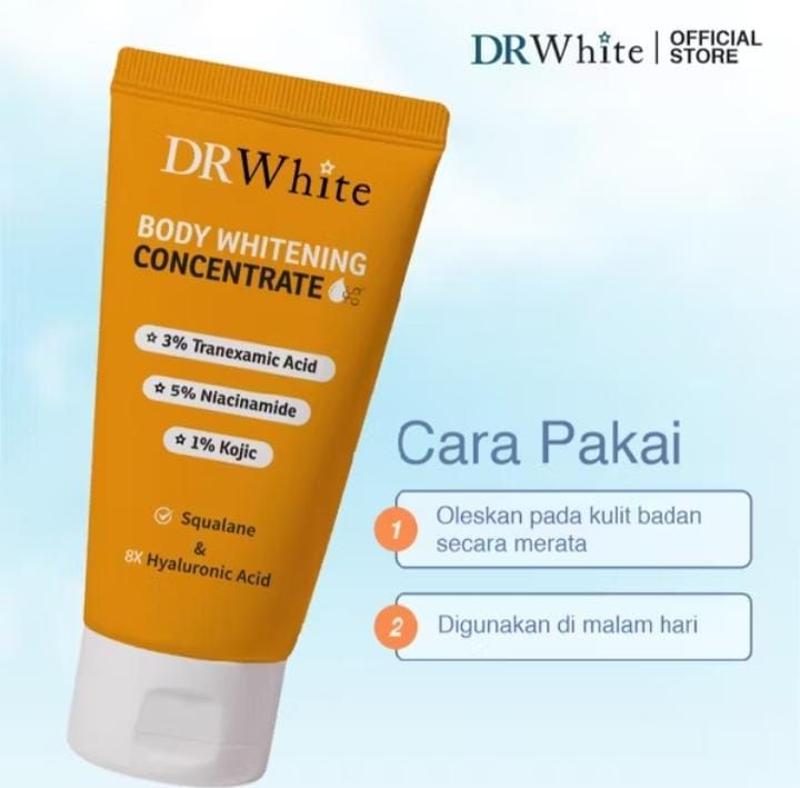 DRWhite Bundling 1 Body Whitening Concentrate + 1 Cysteamine Body Serum Booster.