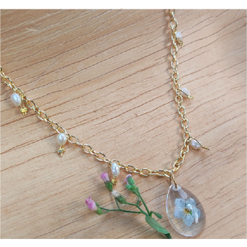 Forget me not &Fresh Water Pearls