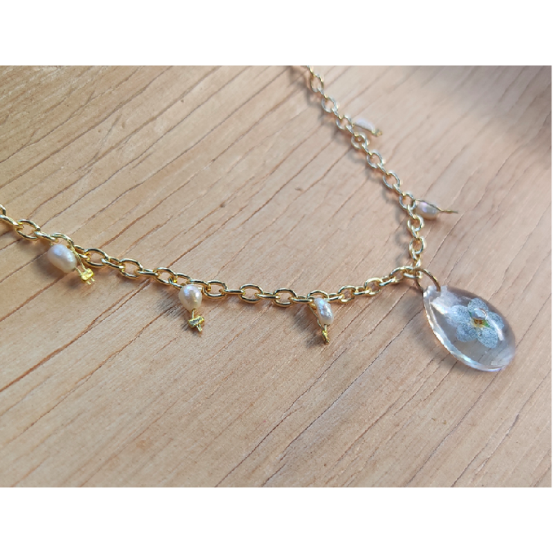 Forget me not &Fresh Water Pearls