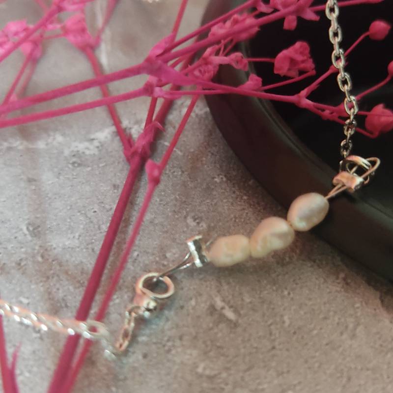 Fresh Water Pearl Silver Plated Necklace