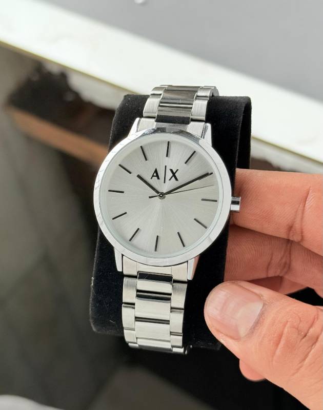 Armani Cayde AX7138 – Minimalist Silver Perfection