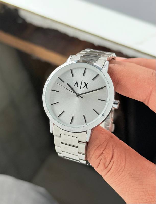 Armani Cayde AX7138 – Minimalist Silver Perfection
