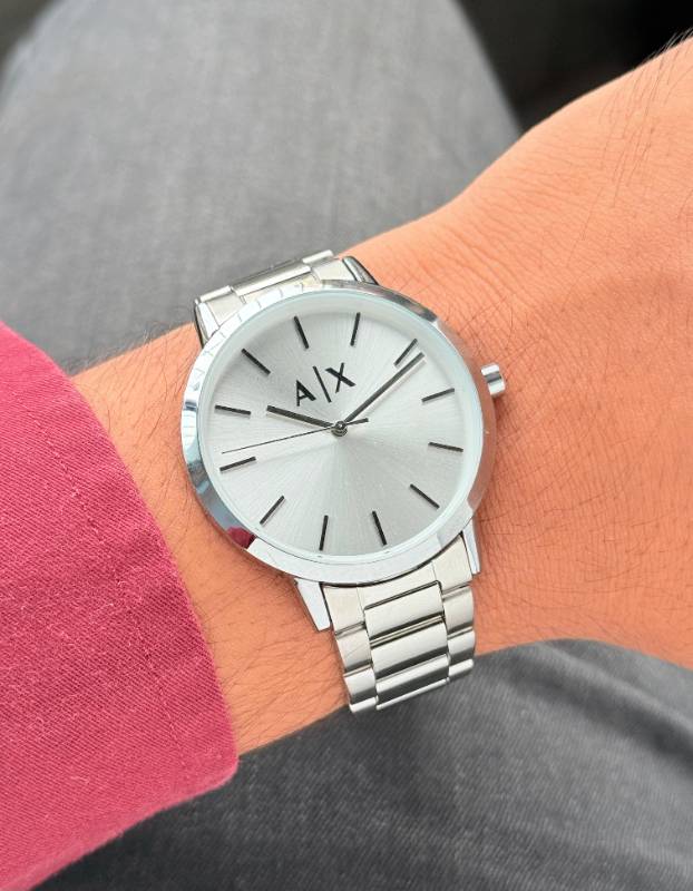 Armani Cayde AX7138 – Minimalist Silver Perfection