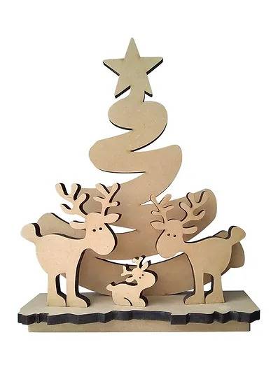 Arbol de Navidad Con 3 Venados Ciervos Caricatura (_01802)