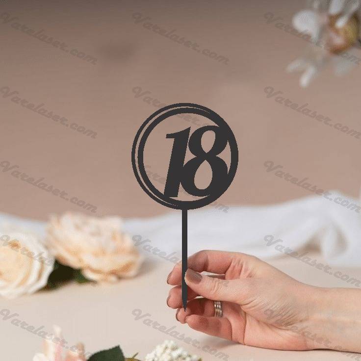Pinches de Torta Circulo Con Circulo y Numero 18