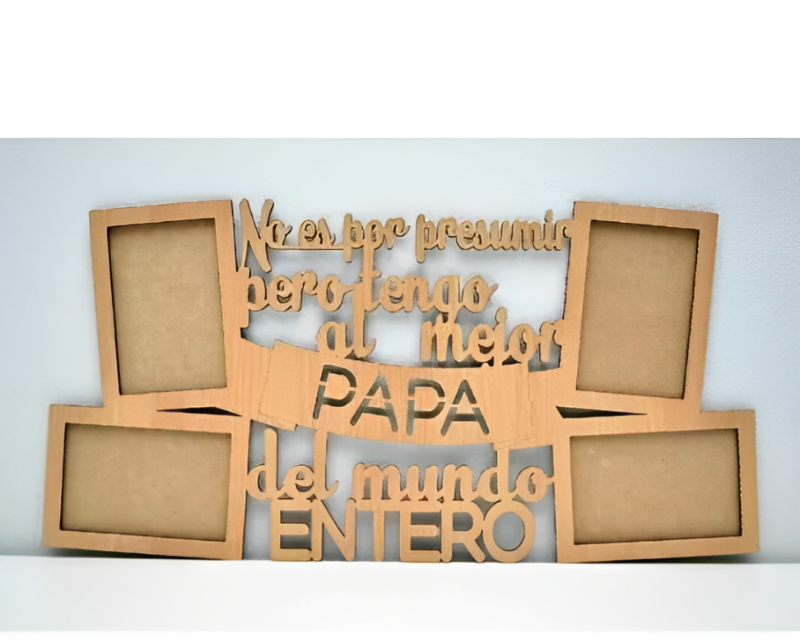 Cuadro Para 4 Fotos De 10 X 15 No Es Por Presumir Pero Tengo Al Mejor Papa Del Mundo (_01835)