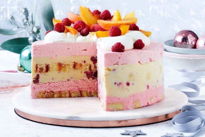 Raspberry trifle ice-cream cake