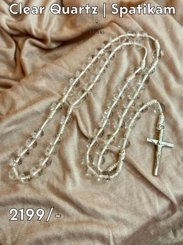 Clear Quartz Spadikam Rosary