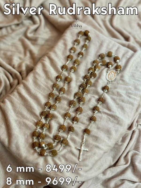 Silver Rudraksha Rosary