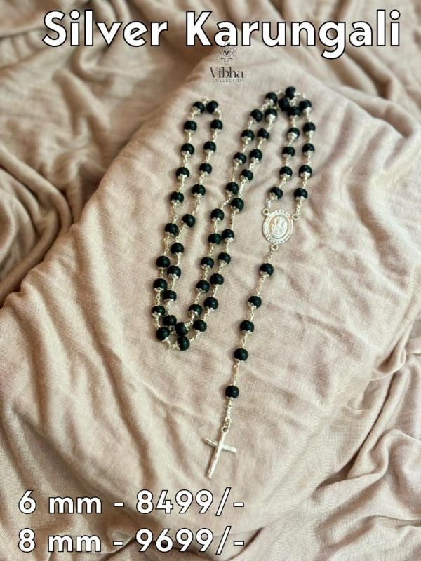 Silver Karungali Rosary