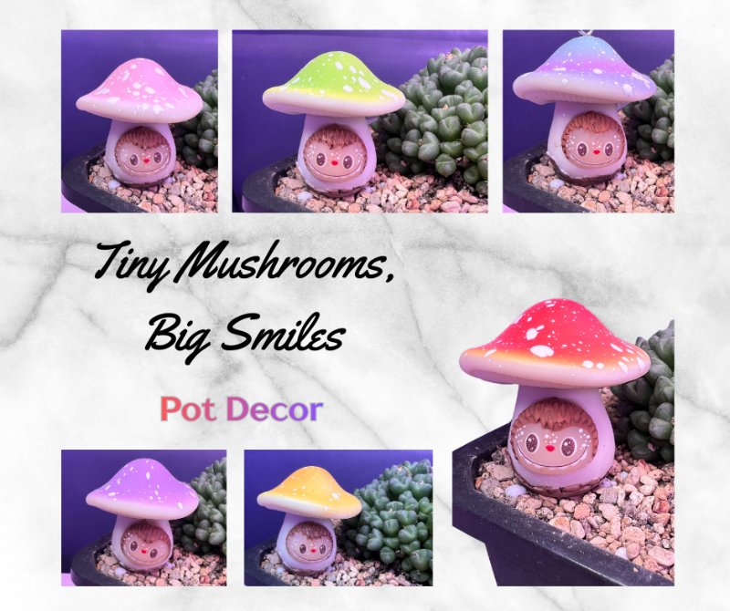 Tiny Mushroom Big Smile - Pot Decor (1 pc)