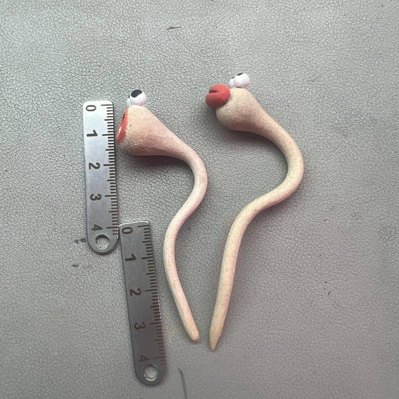 Handmade pot decor - Silly worms & No Face ( 1 pc )
