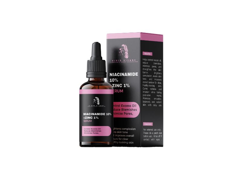Vivid Visage Niacinamide 10% + Zinc 1% Serum Clear, Balanced, Bright Skin